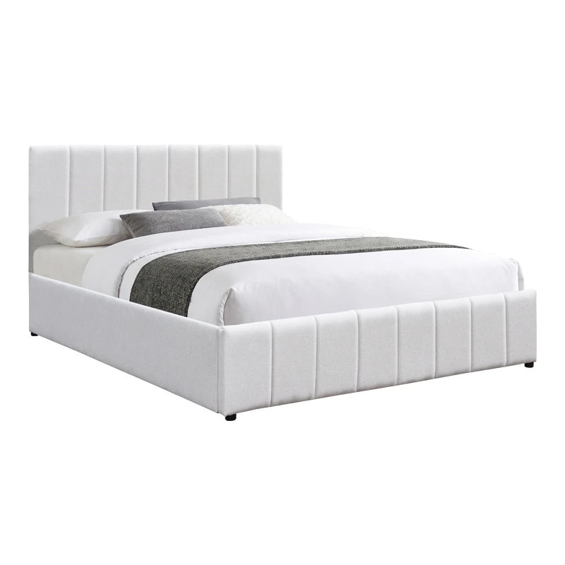 Double bed Rovio pakoworld gray beige fabric 150x200cm