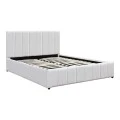 Double bed Rovio pakoworld gray beige fabric 150x200cm