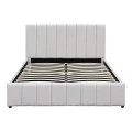 Double bed Rovio pakoworld gray beige fabric 150x200cm