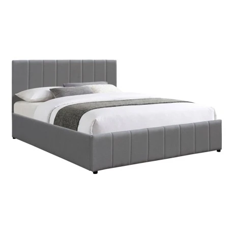 Double bed Rovio pakoworld grey fabric 150x200cm