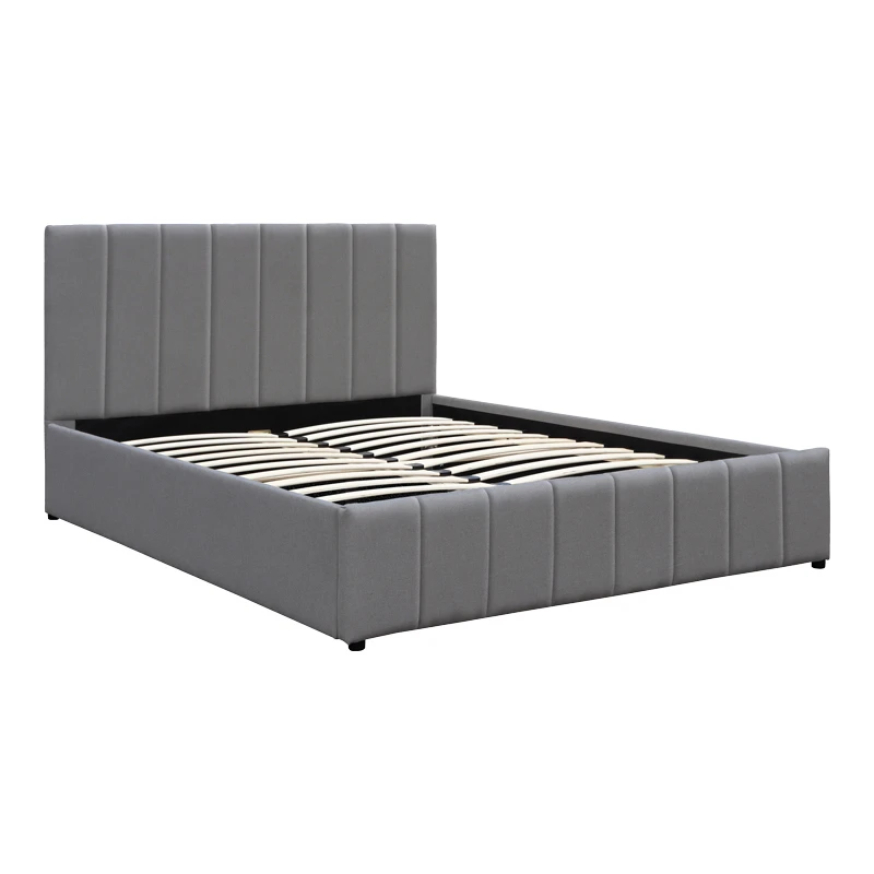 Double bed Rovio pakoworld grey fabric 150x200cm