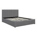 Double bed Rovio pakoworld grey fabric 150x200cm