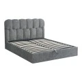 Double bed Sectra pakoworld with storage space grey boucle fabric 160x200cm