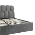 Double bed Sectra pakoworld with storage space grey boucle fabric 160x200cm