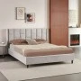 Double bed Sensa pakoworld light grey fabric 160x200cm