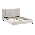 Double bed Sensa pakoworld light grey fabric 160x200cm