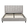 Double bed Sensa pakoworld light grey fabric 160x200cm