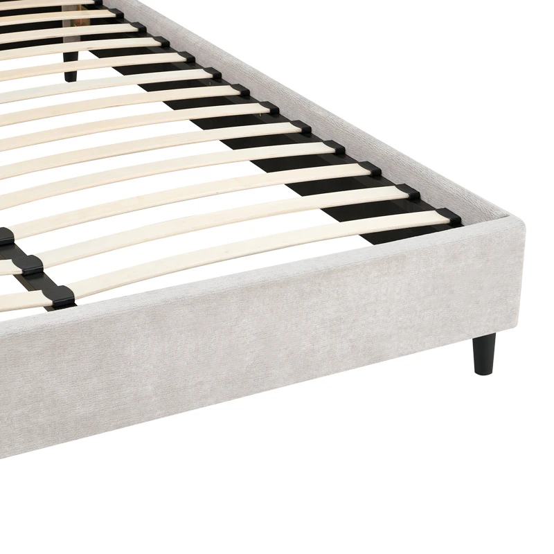 Double bed Sensa pakoworld light grey fabric 160x200cm