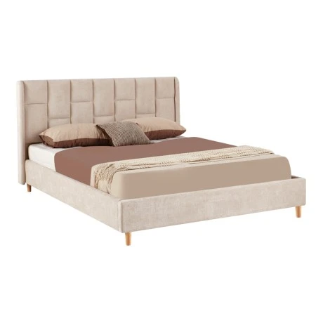 Double bed Sensa pakoworld grey beige fabric 160x200cm