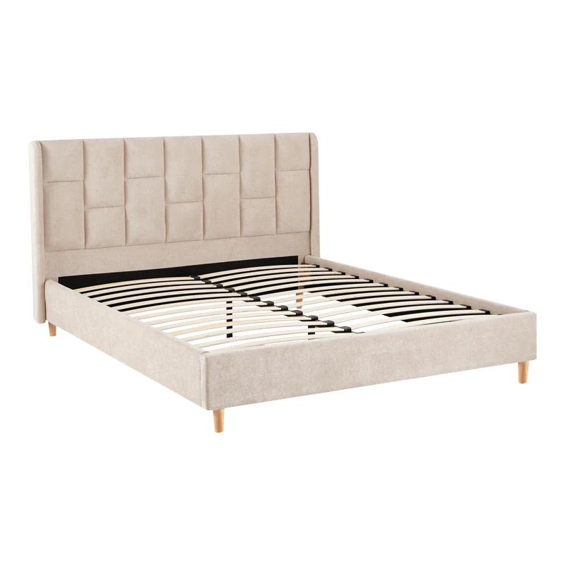 Double bed Sensa pakoworld grey beige fabric 160x200cm
