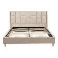 Double bed Sensa pakoworld grey beige fabric 160x200cm