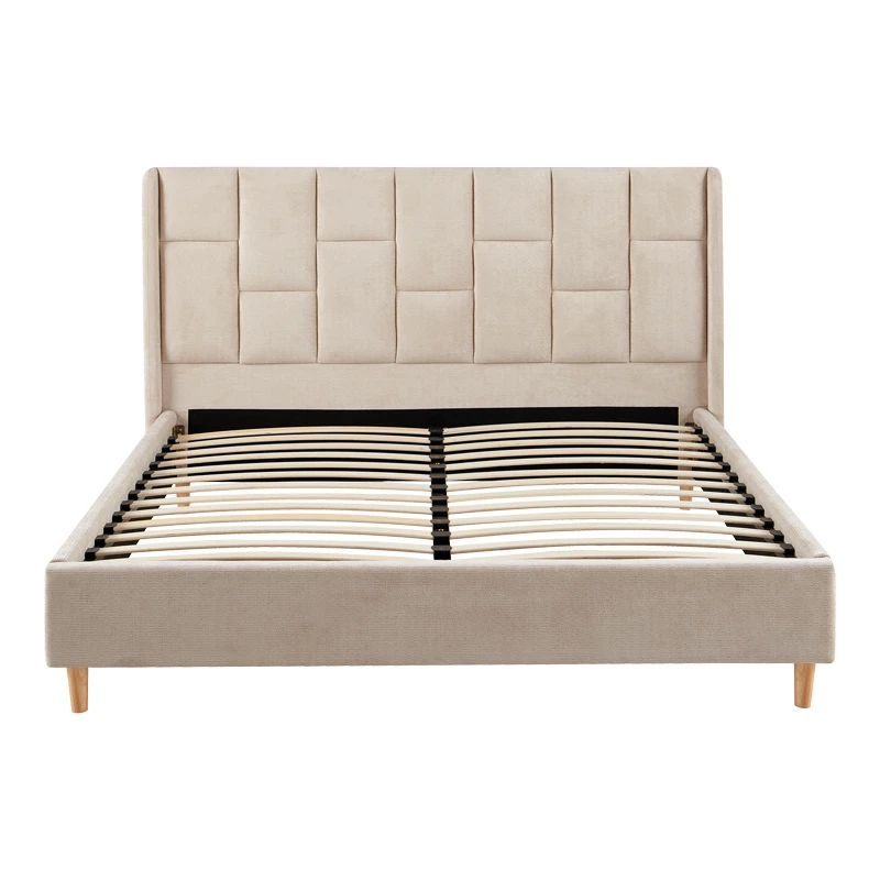 Double bed Sensa pakoworld grey beige fabric 160x200cm