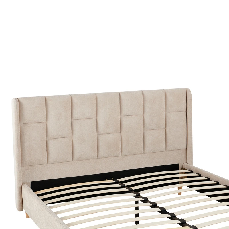 Double bed Sensa pakoworld grey beige fabric 160x200cm