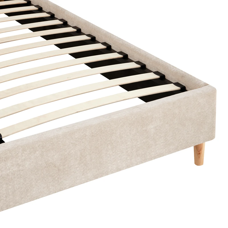 Double bed Sensa pakoworld grey beige fabric 160x200cm