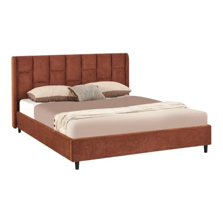Double bed Sensa pakoworld tile red fabric 160x200cm