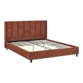 Double bed Sensa pakoworld tile red fabric 160x200cm