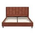 Double bed Sensa pakoworld tile red fabric 160x200cm