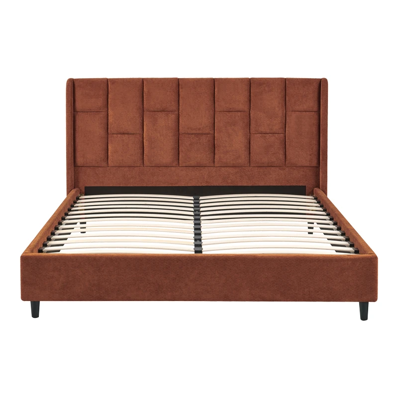 Double bed Sensa pakoworld tile red fabric 160x200cm