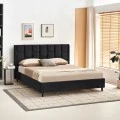 Double bed Sensa pakoworld black fabric 160x200cm
