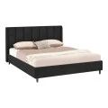 Double bed Sensa pakoworld black fabric 160x200cm
