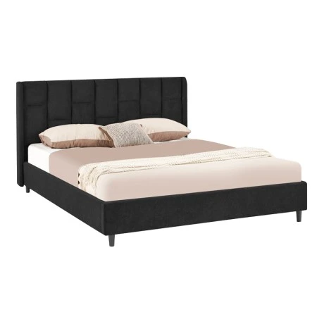 Double bed Sensa pakoworld black fabric 160x200cm