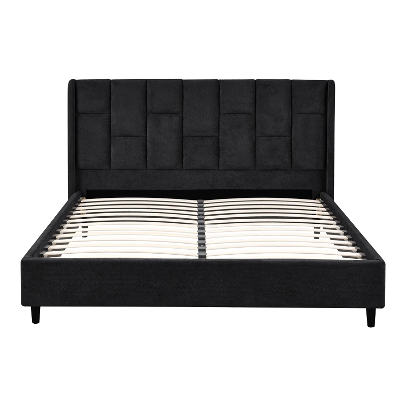 Double bed Sensa pakoworld black fabric 160x200cm
