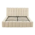 Double bed Vilou pakoworld with storage space ecru fabric 160x200cm