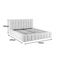 Double bed Vilou pakoworld with storage space ecru fabric 160x200cm