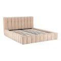Double bed Vilou pakoworld with storage space beige fabric 160x200cm