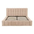 Double bed Vilou pakoworld with storage space beige fabric 160x200cm