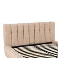 Double bed Vilou pakoworld with storage space beige fabric 160x200cm