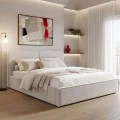 Double bed Zento pakoworld gray beige fabric 160x200cm