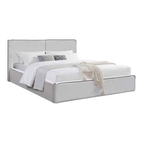 Double bed Zento pakoworld gray beige fabric 160x200cm