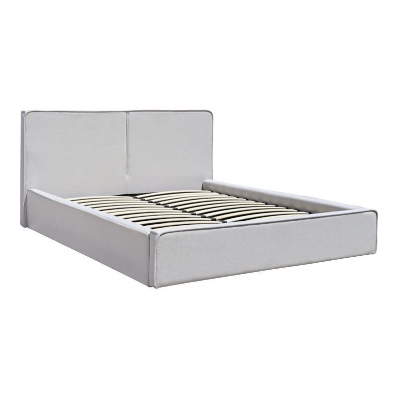 Double bed Zento pakoworld gray beige fabric 160x200cm