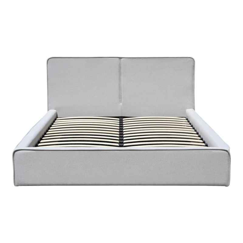 Double bed Zento pakoworld gray beige fabric 160x200cm