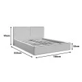 Double bed Zento pakoworld gray beige fabric 160x200cm