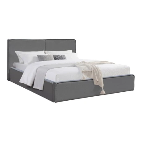 Double bed Zento pakoworld grey fabric 160x200cm