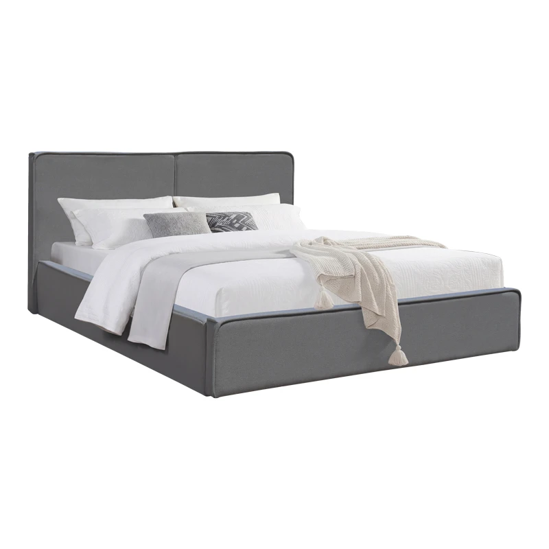 Double bed Zento pakoworld grey fabric 160x200cm