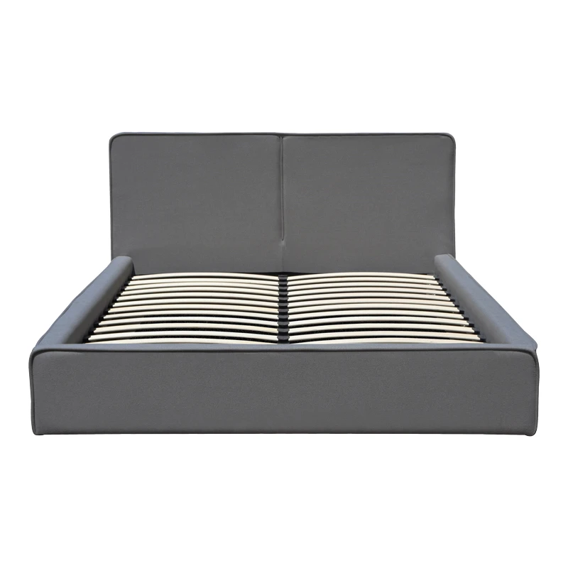 Double bed Zento pakoworld grey fabric 160x200cm