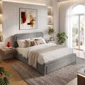Semi double bed with storage space Bendy pakoworld anthracite fabric 120x200cm
