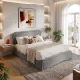 Semi double bed with storage space Bendy pakoworld anthracite fabric 120x200cm
