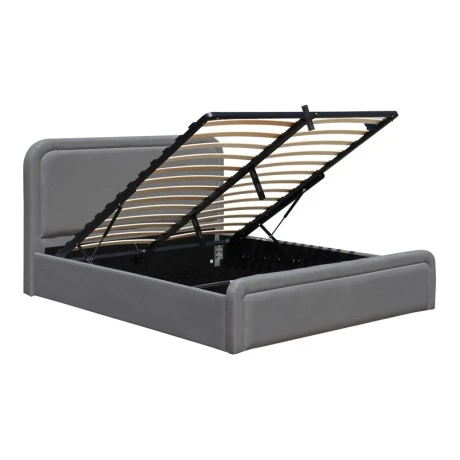 Semi double bed with storage space Bendy pakoworld anthracite fabric 120x200cm