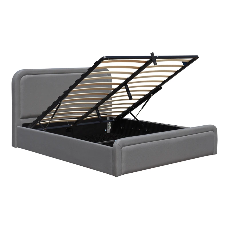 Semi double bed with storage space Bendy pakoworld anthracite fabric 120x200cm