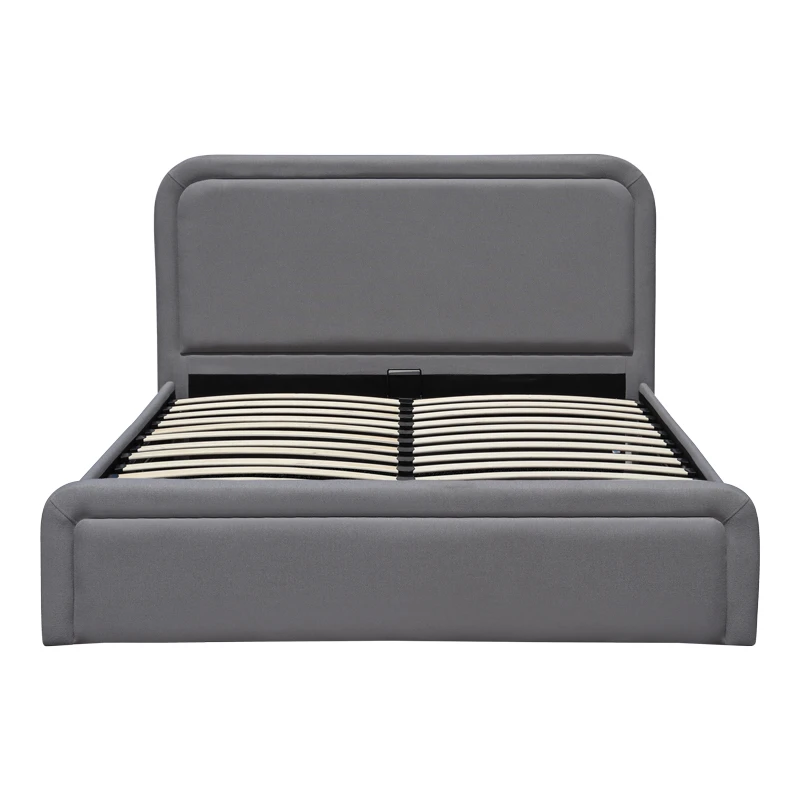 Semi double bed with storage space Bendy pakoworld anthracite fabric 120x200cm