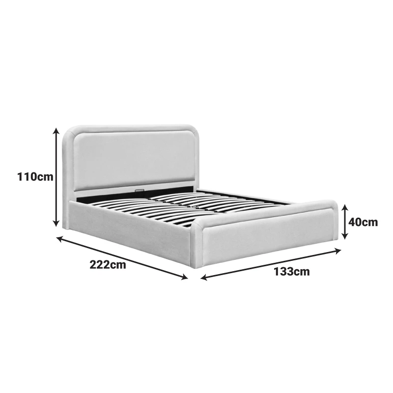 Semi double bed with storage space Bendy pakoworld anthracite fabric 120x200cm