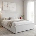 Semi double bed with storage space Bendy pakoworld gray beige fabric 120x200cm