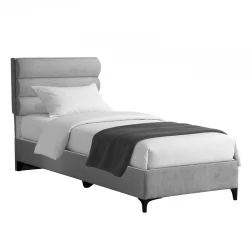 Κρεβάτι Limit pakoworld ύφασμα σε γκρι απόχρωση 120x200εκ