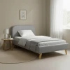 LumiLux pakoworld bed grey fabric, 100x200cm