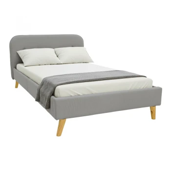 LumiLux pakoworld bed grey fabric, 160x200cm
