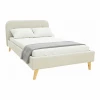 LumiLux pakoworld bed beige fabric, 160x200cm